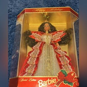 Barbie Happy Holidays Doll - Red and White Gown 1997
